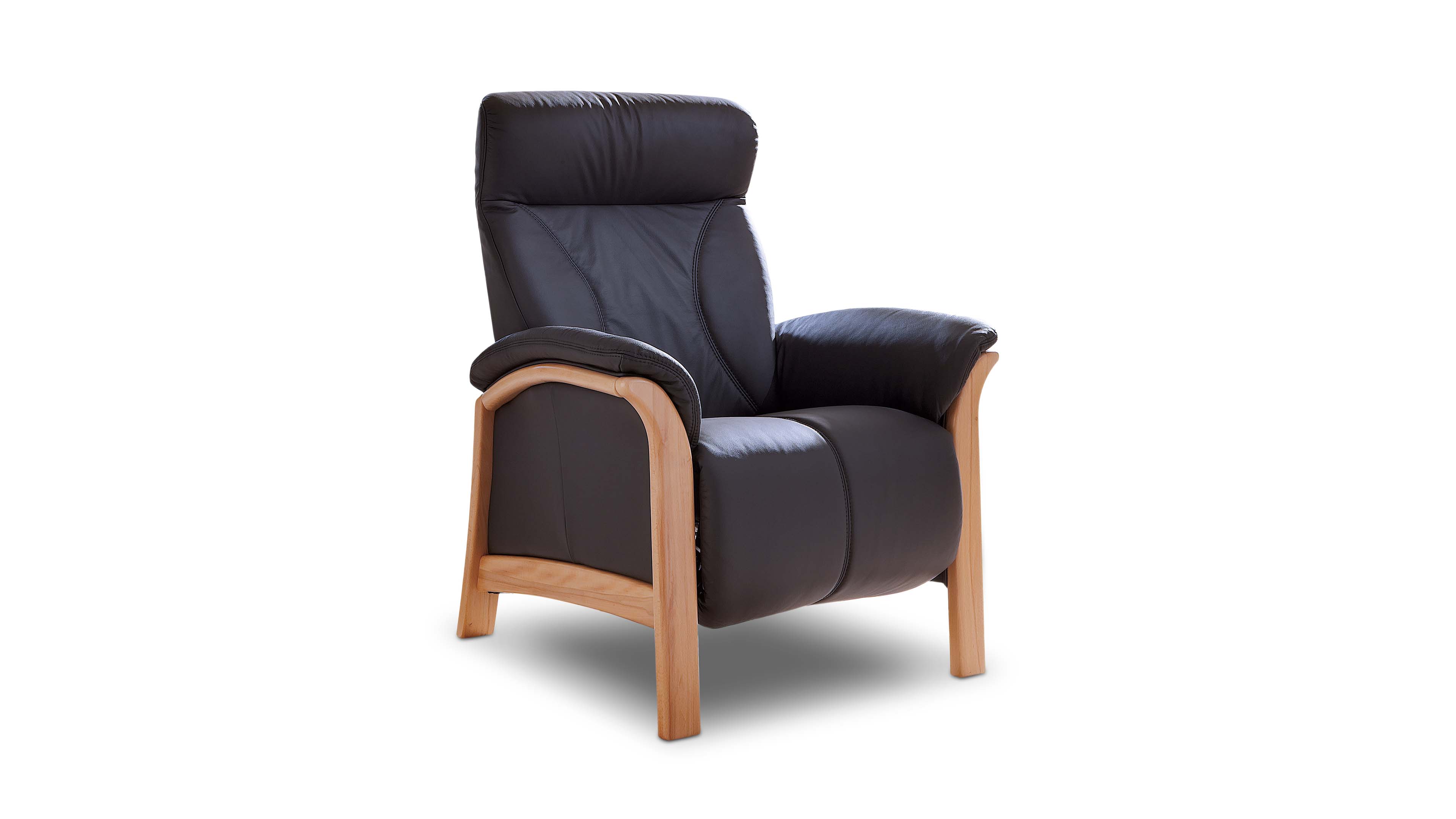 Relaxsessel in Leder mit Holzgestell