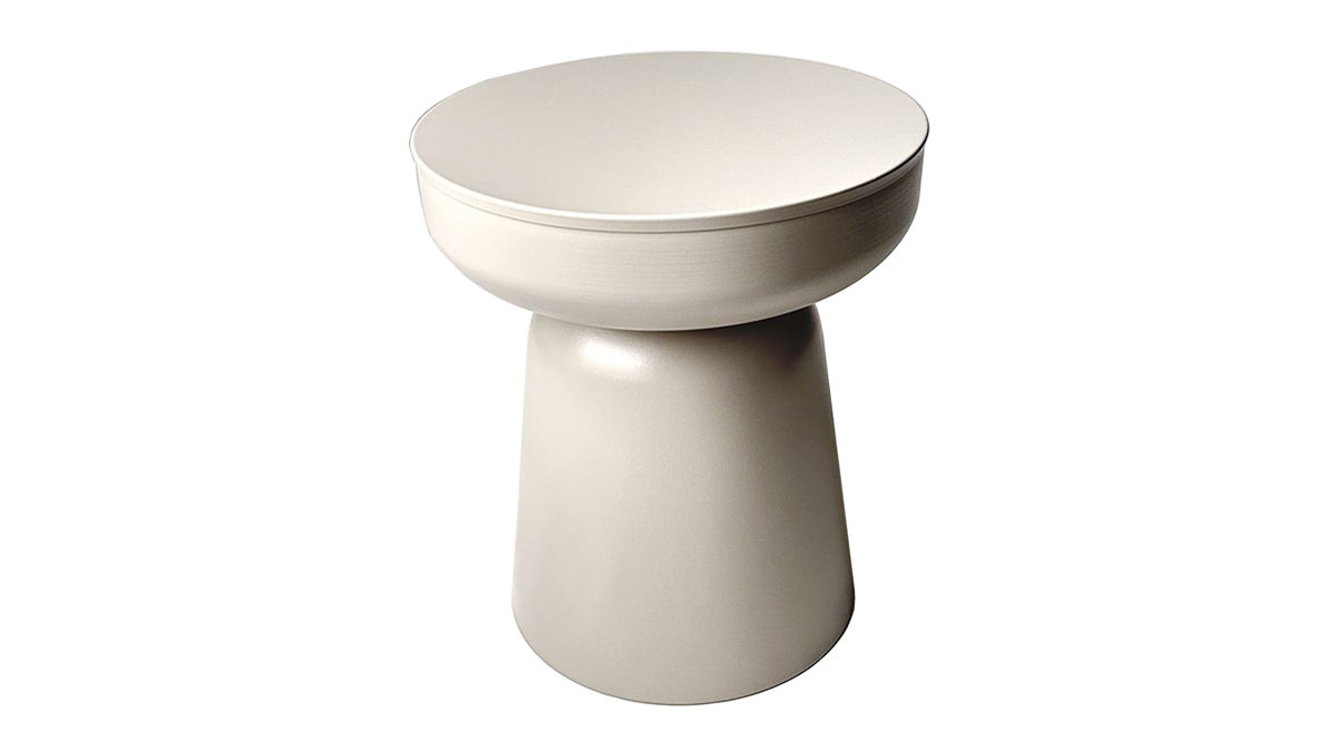 Beistelltisch Haku aus Metall in Creme Beistelltisch kaschmirfarbenes Metall - ca. 40 x 45 cm