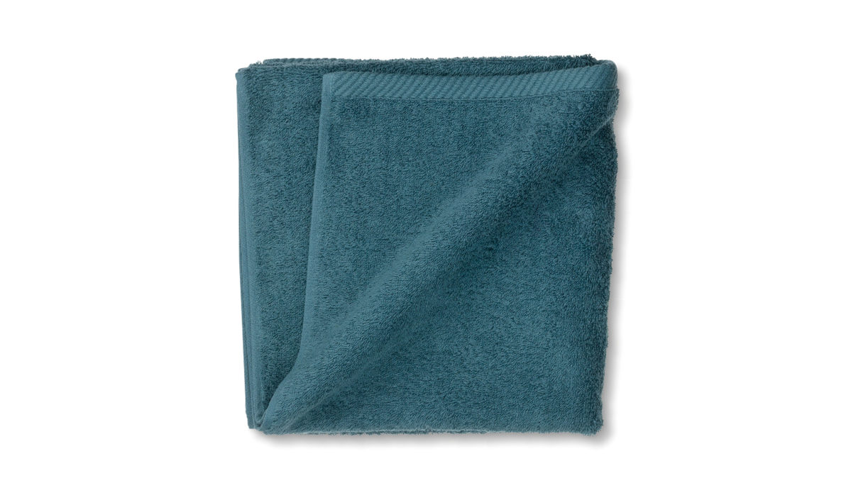 Handtuch Kela | keck & lang aus Naturfaser in Blau Handtuchserie Ladessa - Handtuch petrolfarbene Baumwolle - ca. 50 x 100 cm