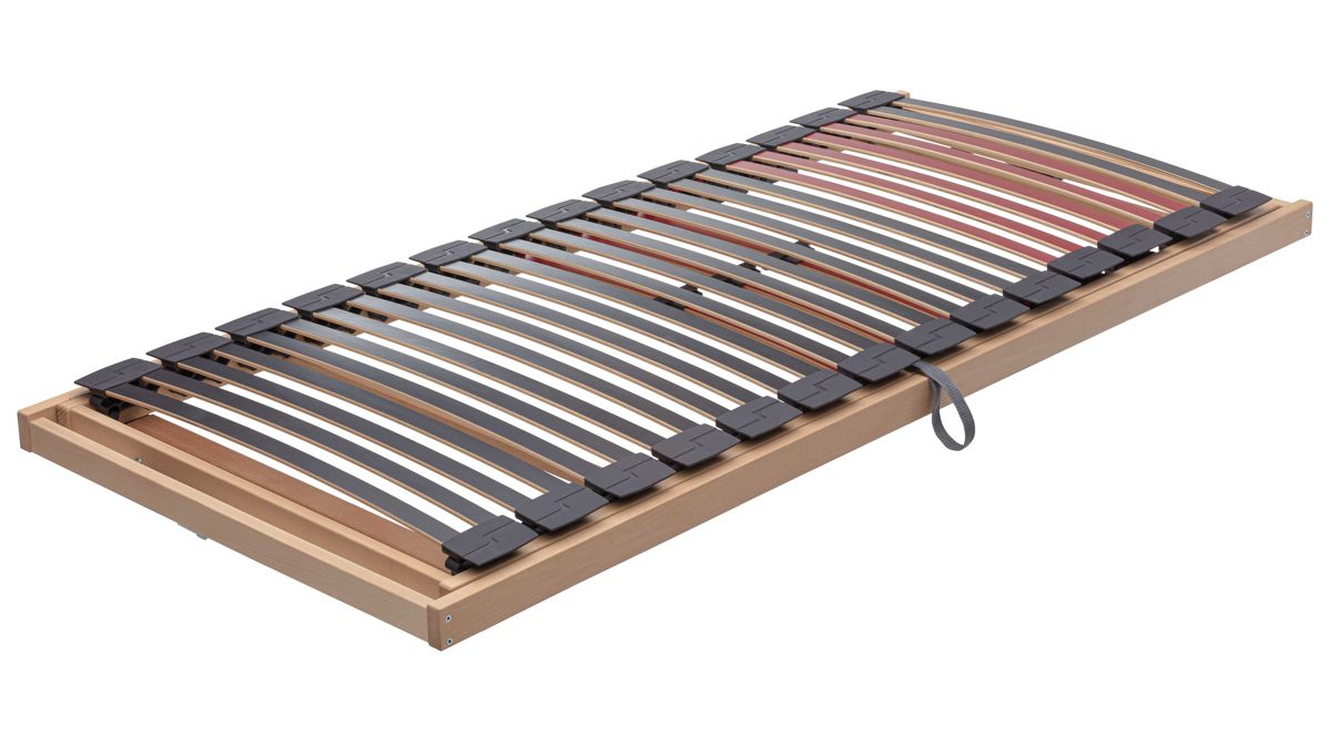 Lattenrost Interliving aus Holz in Holzfarben Interliving Lattenrost Serie 1952 mit Hebehilfe für rechte Bettseiten rechts mit Hebehilfe – Liegefläche ca. 80 x 200 cm