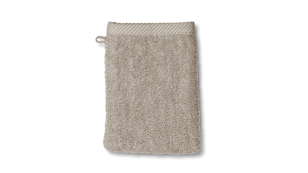 Waschlappen Kela | keck & lang aus Naturfaser in Grau Handtuchserie Ladessa - Waschhandschuh silbergraue Baumwolle - ca. 15 x 21 cm