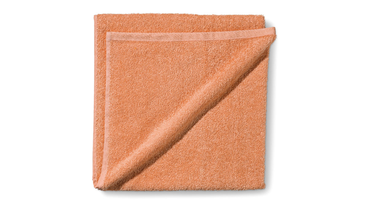 Duschhandtuch Kela | keck & lang aus Naturfaser in Orange Handtuchserie Ladessa - Duschtuch pfirsichrosafarbene Baumwolle - ca. 70 x 140 cm