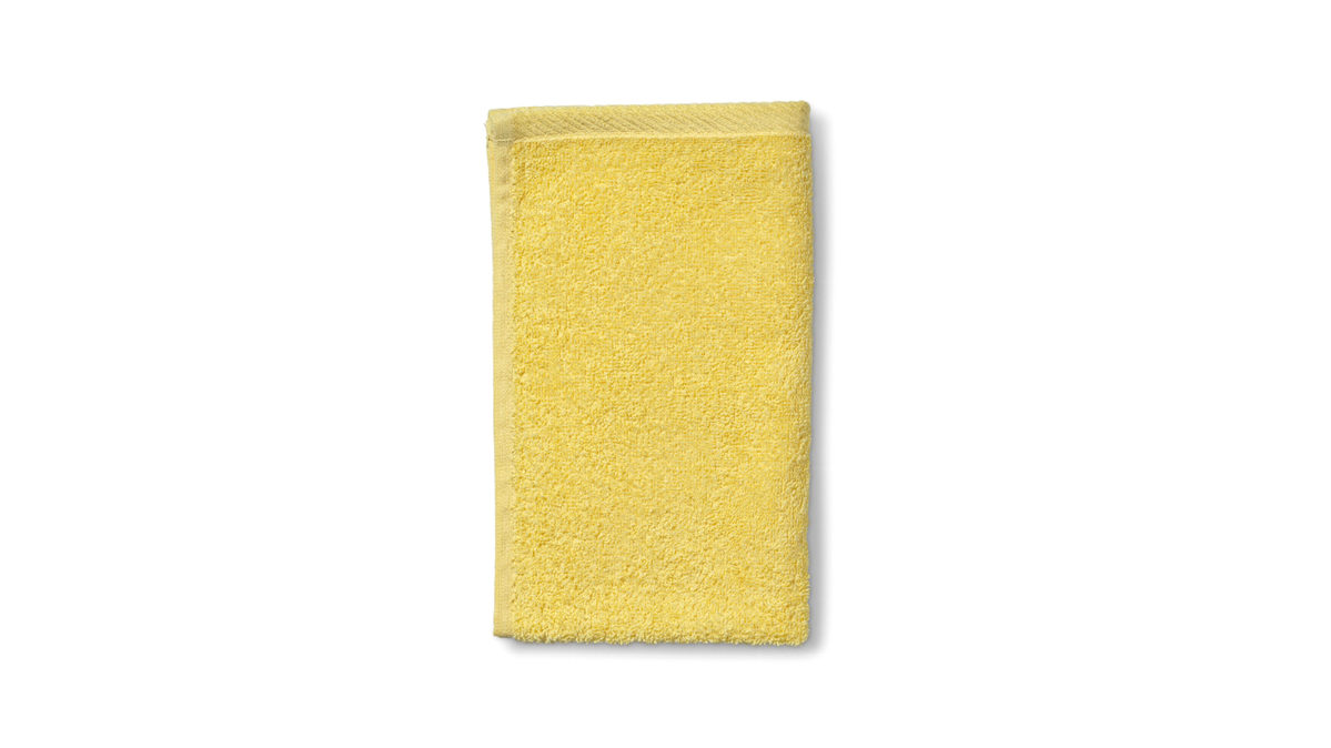 Gästehandtuch Kela | keck & lang aus Naturfaser in Gelb Handtuchserie Ladessa - Gästetuch sonnengelbe Baumwolle - ca. 30 x 50 cm