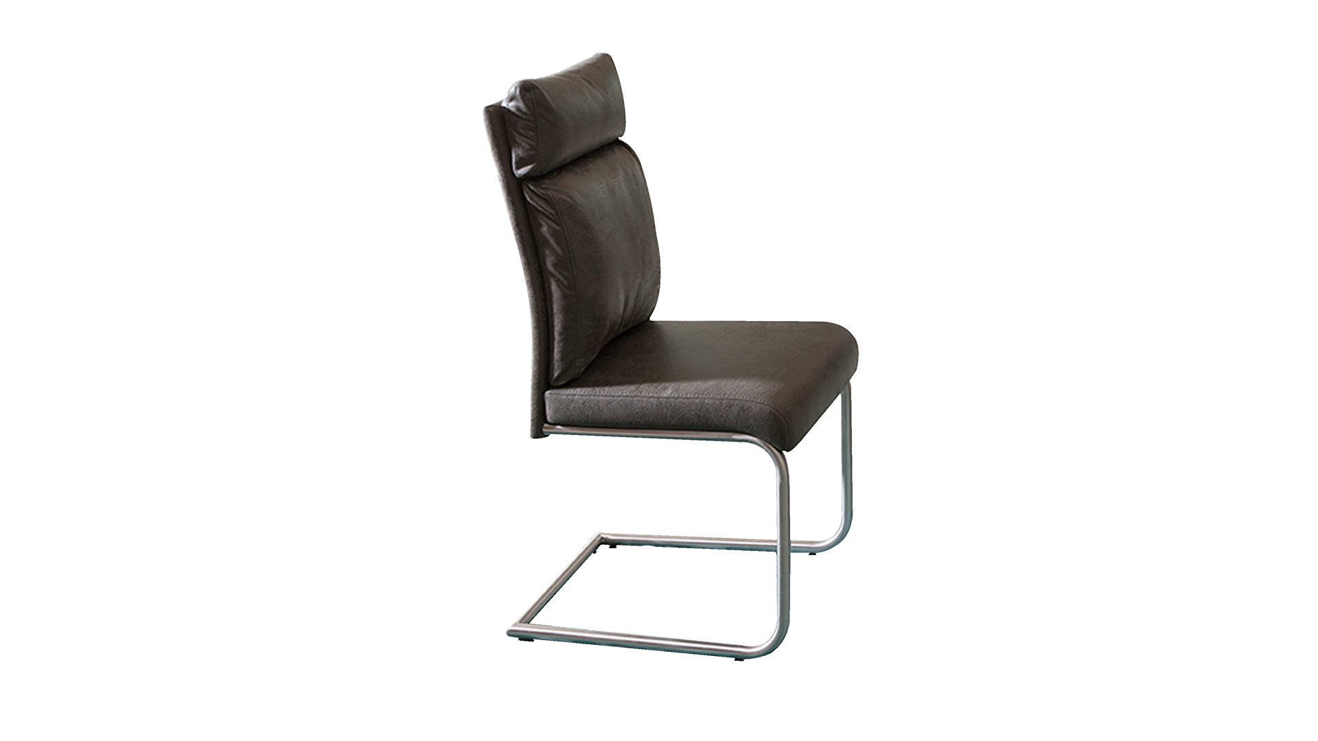 Schwingstuhl Mca furniture aus Stoff in Grau Schwingstuhl als Sitzmöbel graues Antiklook-Kunstleder BX & Edelstahlgestell