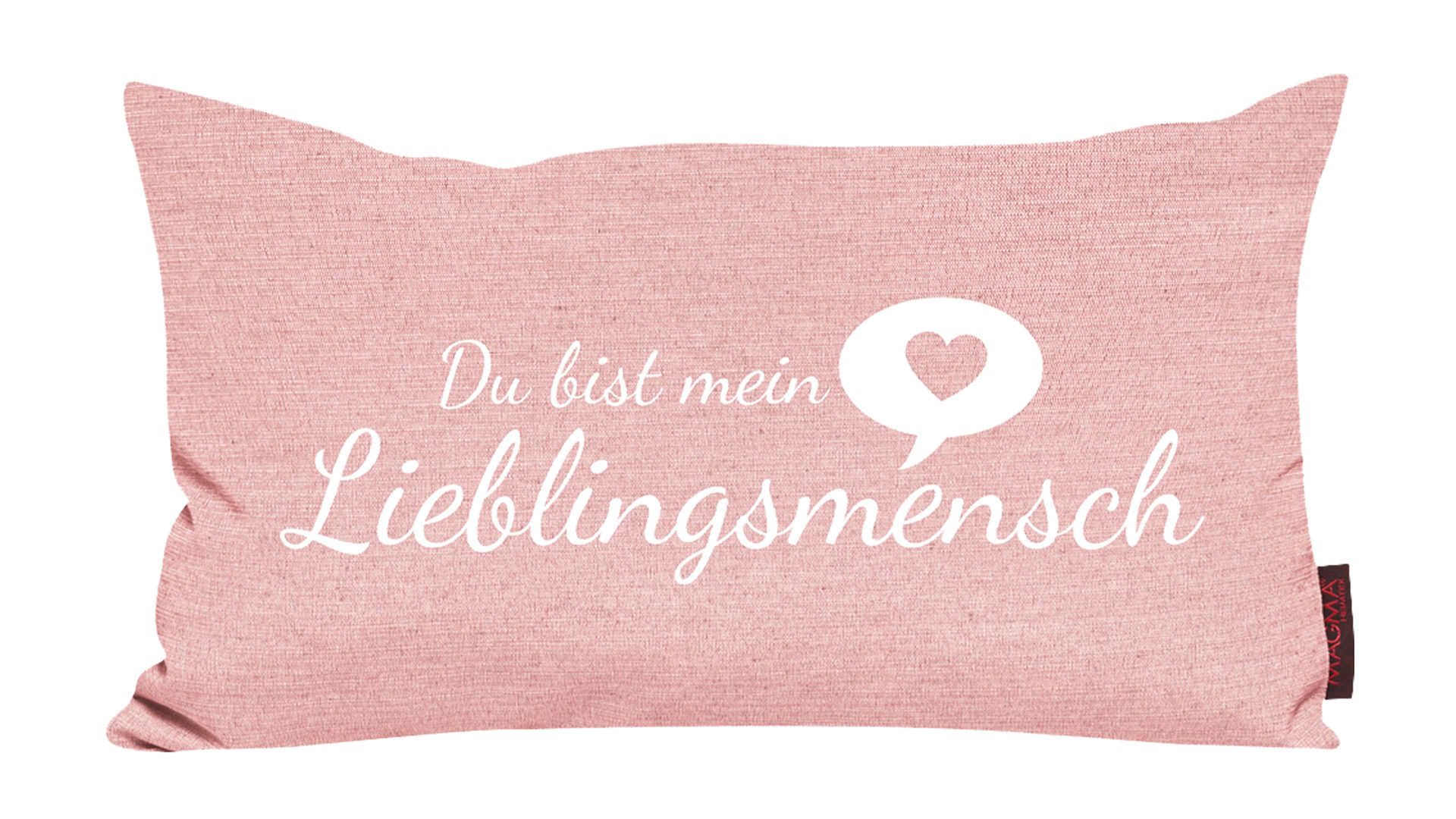 Kissen Magma sitting point aus Stoff in Rosa MAGMA Kissen mit Spruch altrosafarbener Bezug – ca. 30 x 50 cm