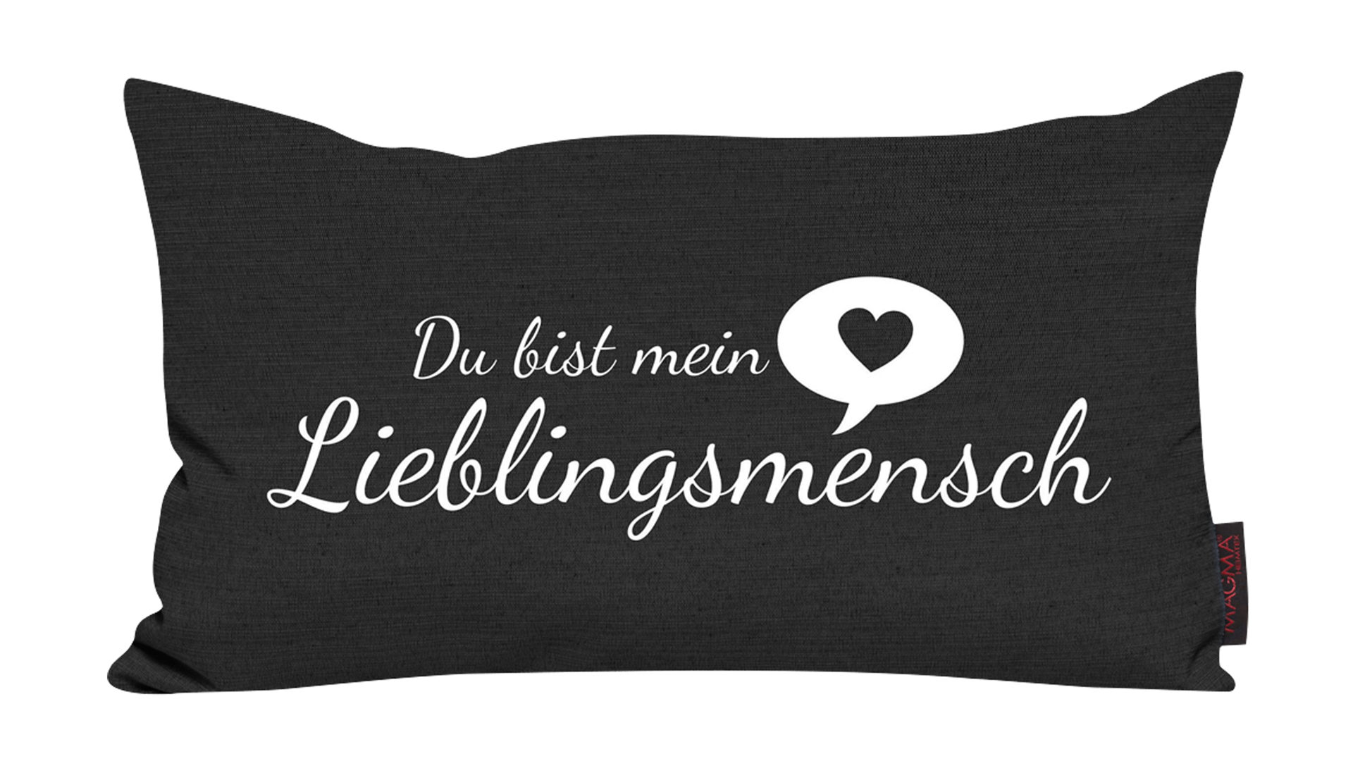 Kissen Magma sitting point aus Stoff in Anthrazit MAGMA Kissen mit Spruch anthrazitfarbener Bezug – ca. 30 x 50 cm