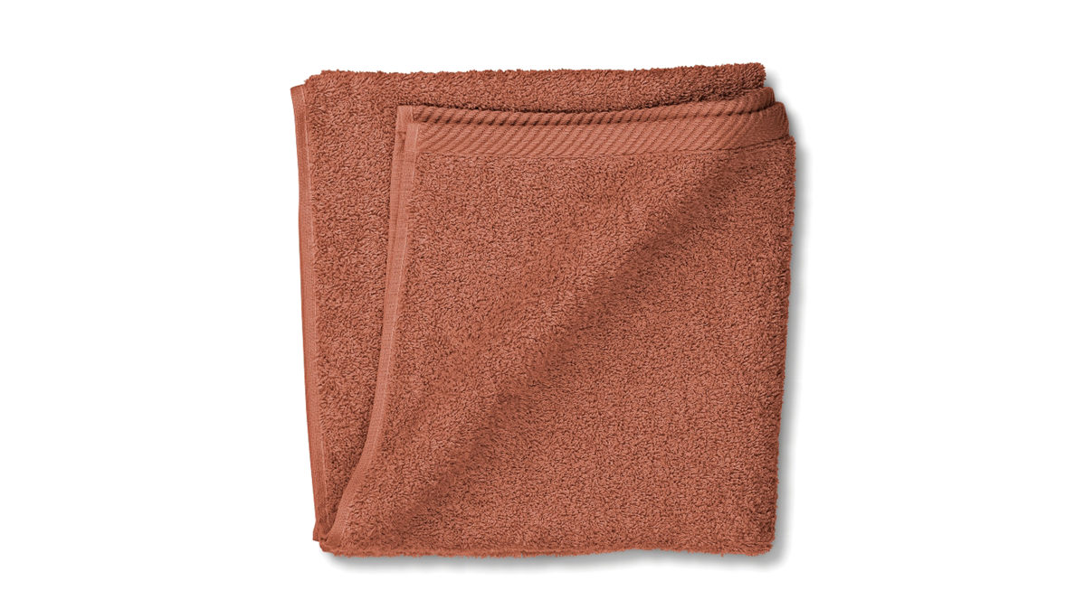 Handtuch Kela | keck & lang aus Naturfaser in Braun Handtuchserie Ladessa - Handtuch terrafarbene Baumwolle - ca. 50 x 100 cm