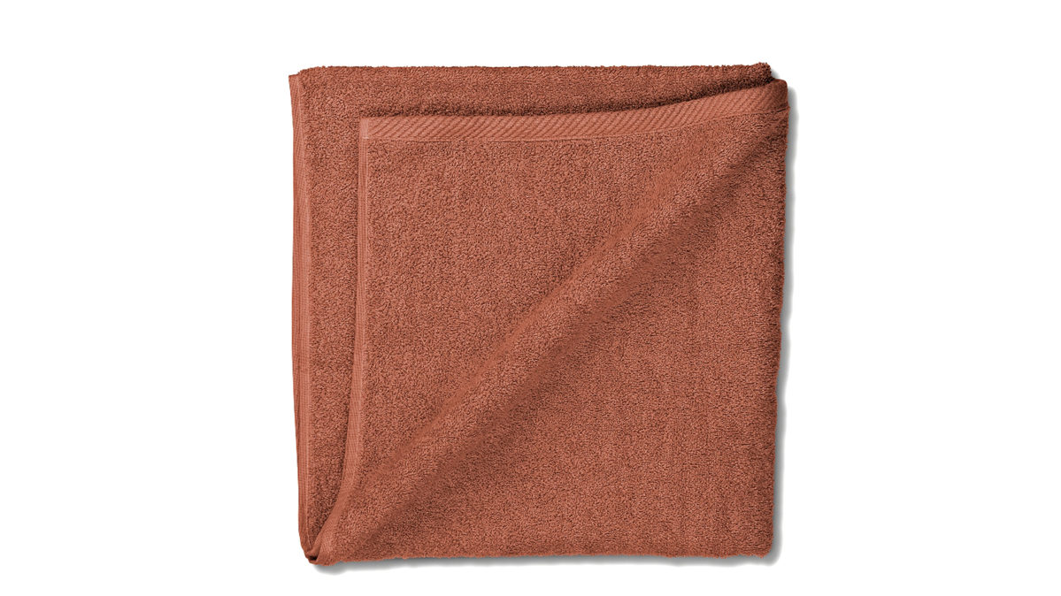 Duschhandtuch Kela | keck & lang aus Naturfaser in Braun Handtuchserie Ladessa - Duschtuch terrafarbene Baumwolle - ca. 70 x 140 cm