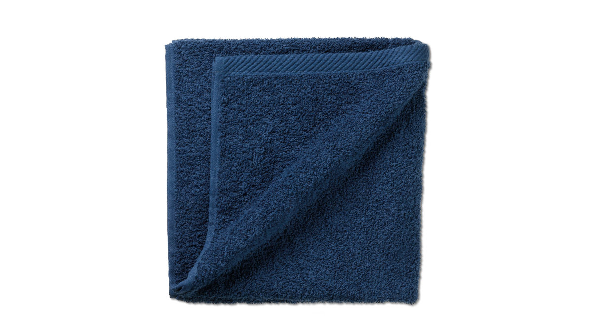 Handtuch Kela | keck & lang aus Naturfaser in Dunkelblau Handtuchserie Ladessa - Handtuch malvenblaue Baumwolle - ca. 50 x 100 cm