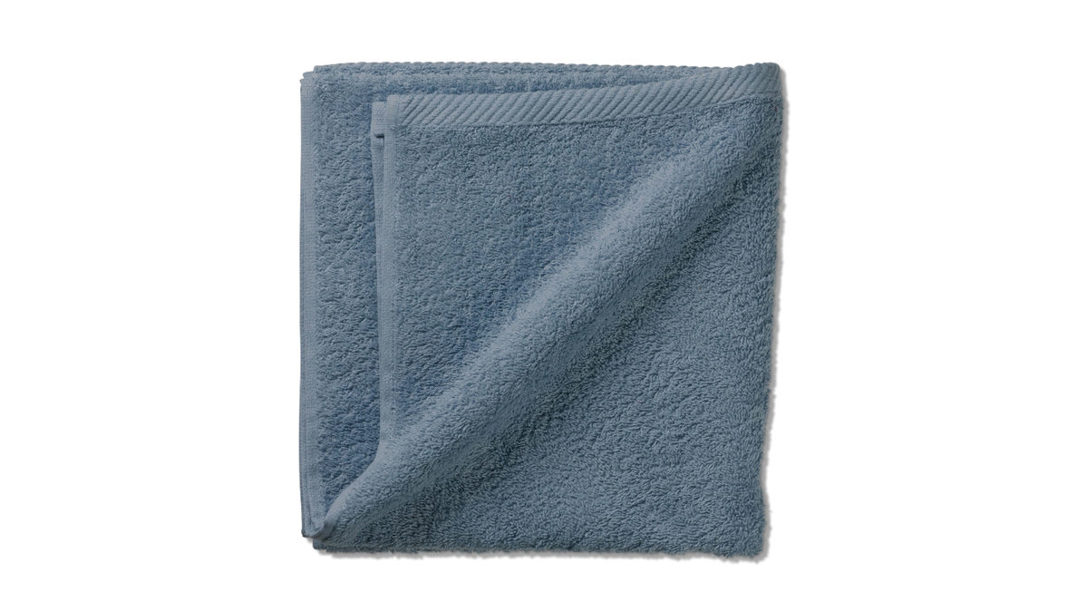 Handtuch Kela | keck & lang aus Naturfaser in Mittelblau Handtuchserie Ladessa - Handtuch rauchblaue Baumwolle - ca. 50 x 100 cm