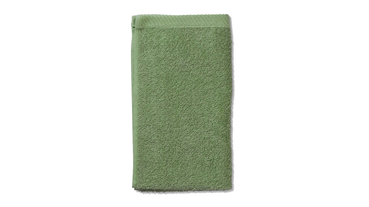 Gästehandtuch Kela | keck & lang aus Naturfaser in Hellgrün Handtuchserie Ladessa - Gästetuch moosgrüne Baumwolle - ca. 30 x 50 cm