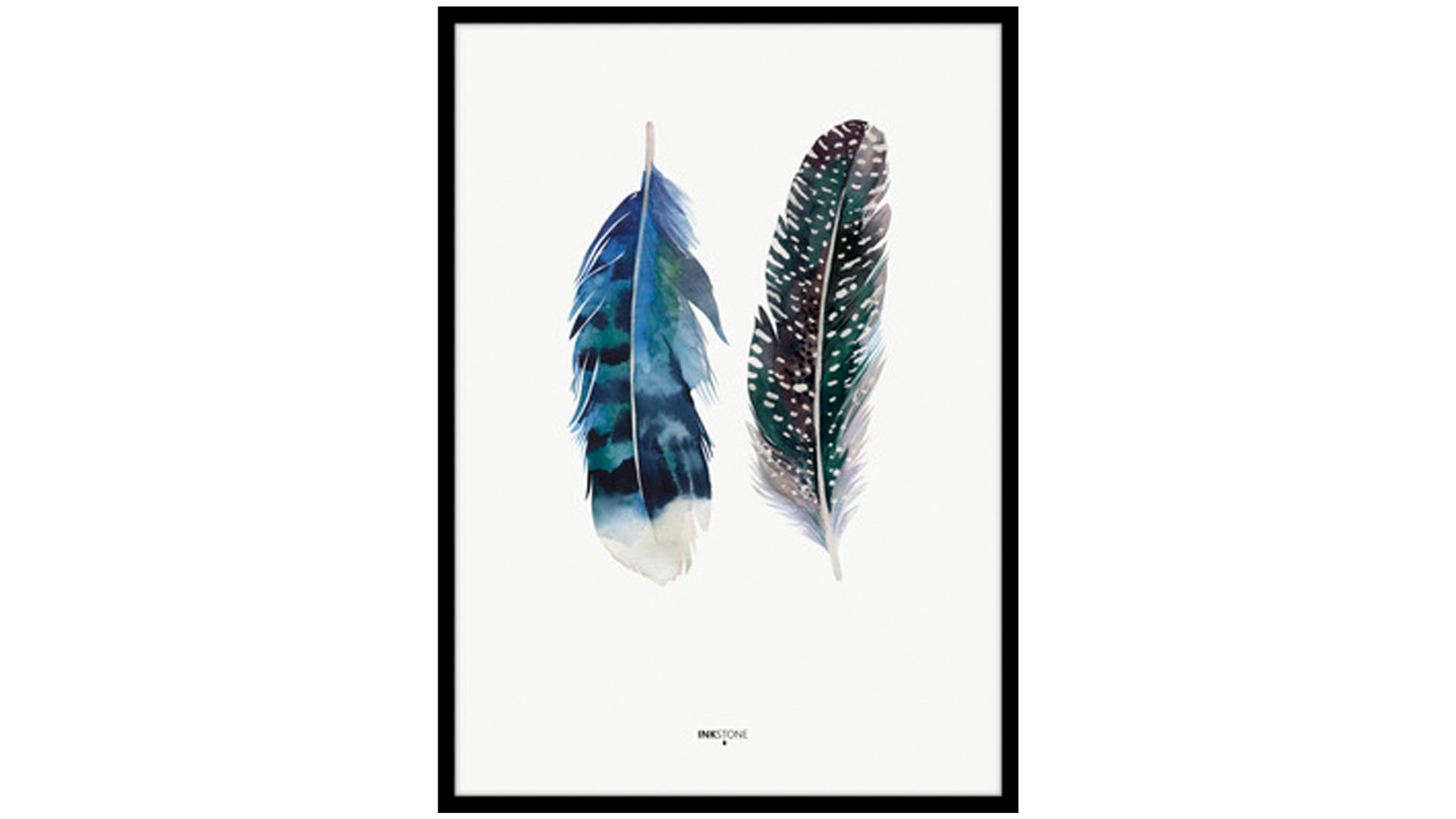Kunstdruck Malerifabrikken in Mehrfarbig Kunstdruck Indian Feathers Papier, Glas & Holzrahmen – ca. 50 x 70 cm