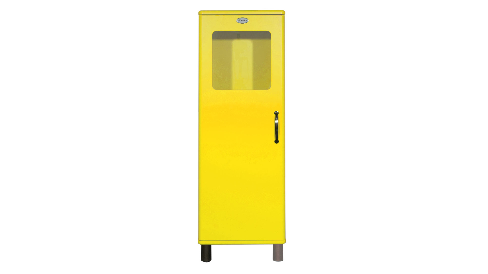 Vitrine Tenzo aus Holz in Gelb Vitrinenschrank gelbe Lackoberflächen - eine Tür