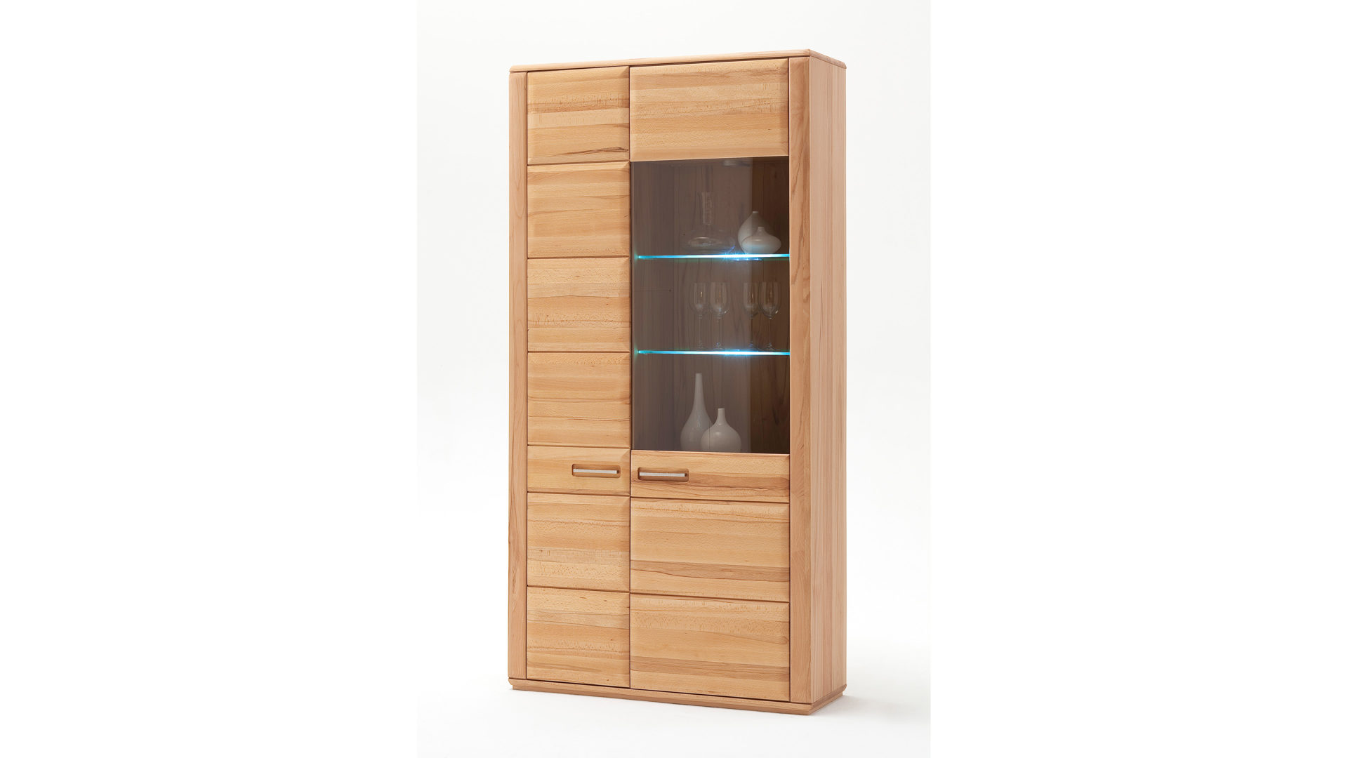 Vitrine Mca furniture aus Holz in Holzfarben Vitrinenschrank bzw. Wohnzimmerschrank geölte Kernbuche – zwei Türen