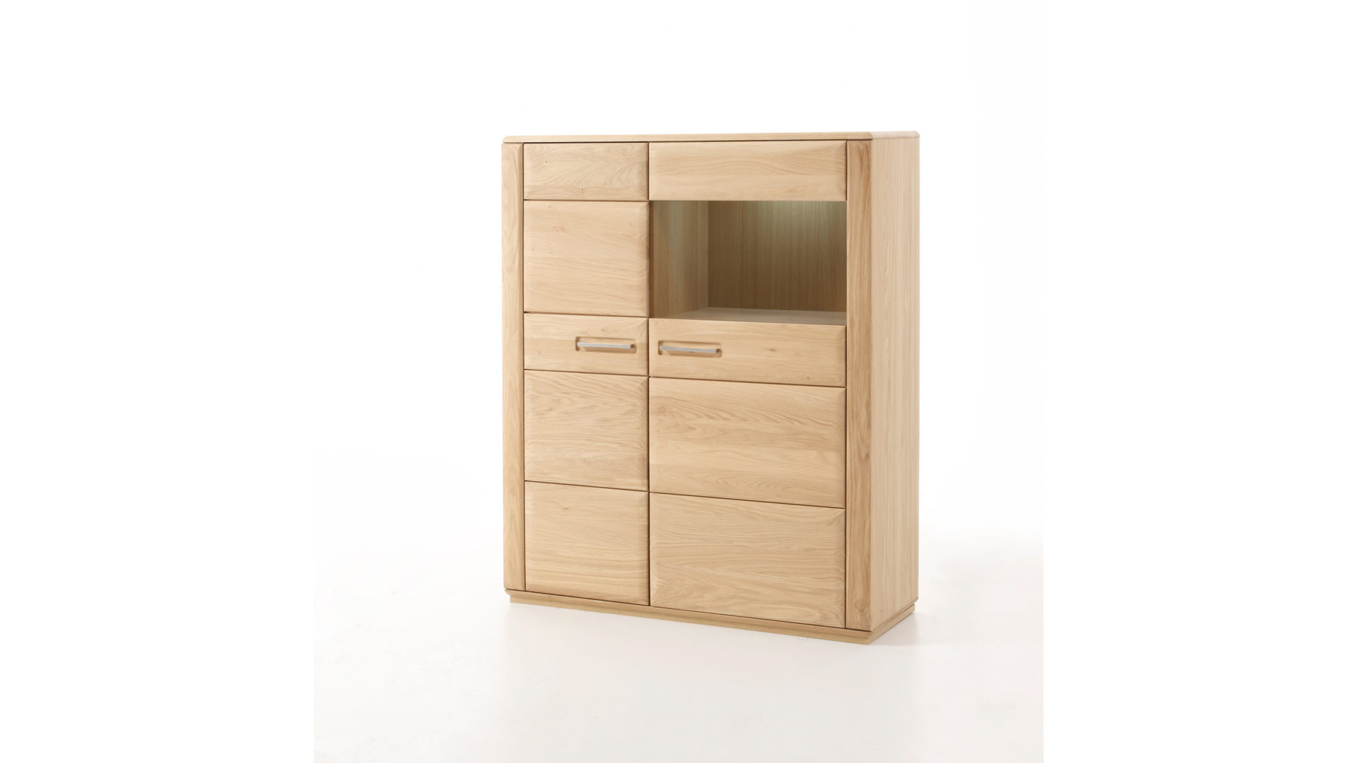 Highboard Mca furniture aus Holz in Holzfarben Highboard Bianco geölte Eiche – zwei Türen