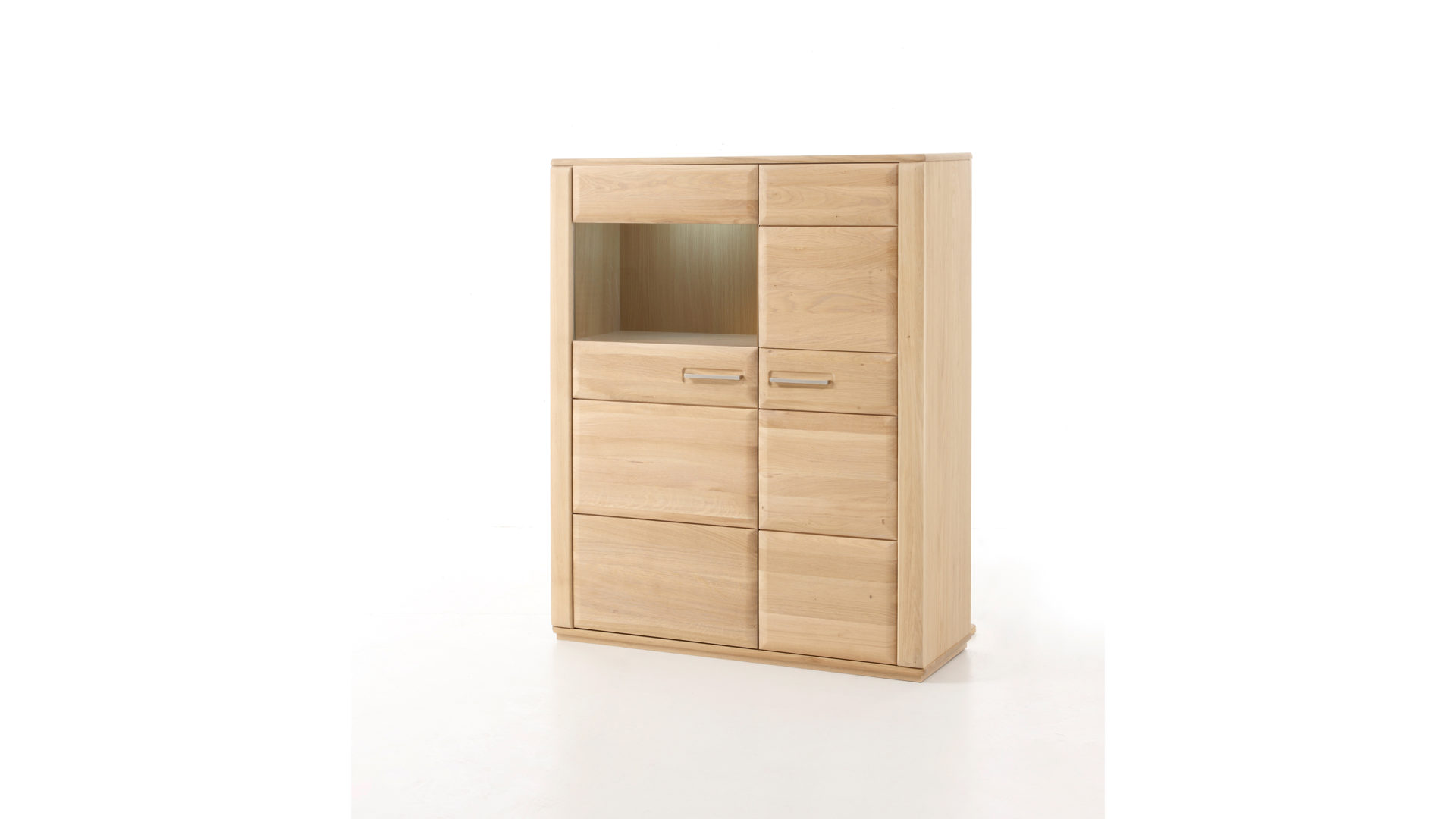 Highboard Mca furniture aus Holz in Holzfarben Highboard bzw. Hochkommode Bianco geölte Eiche – zwei Türen