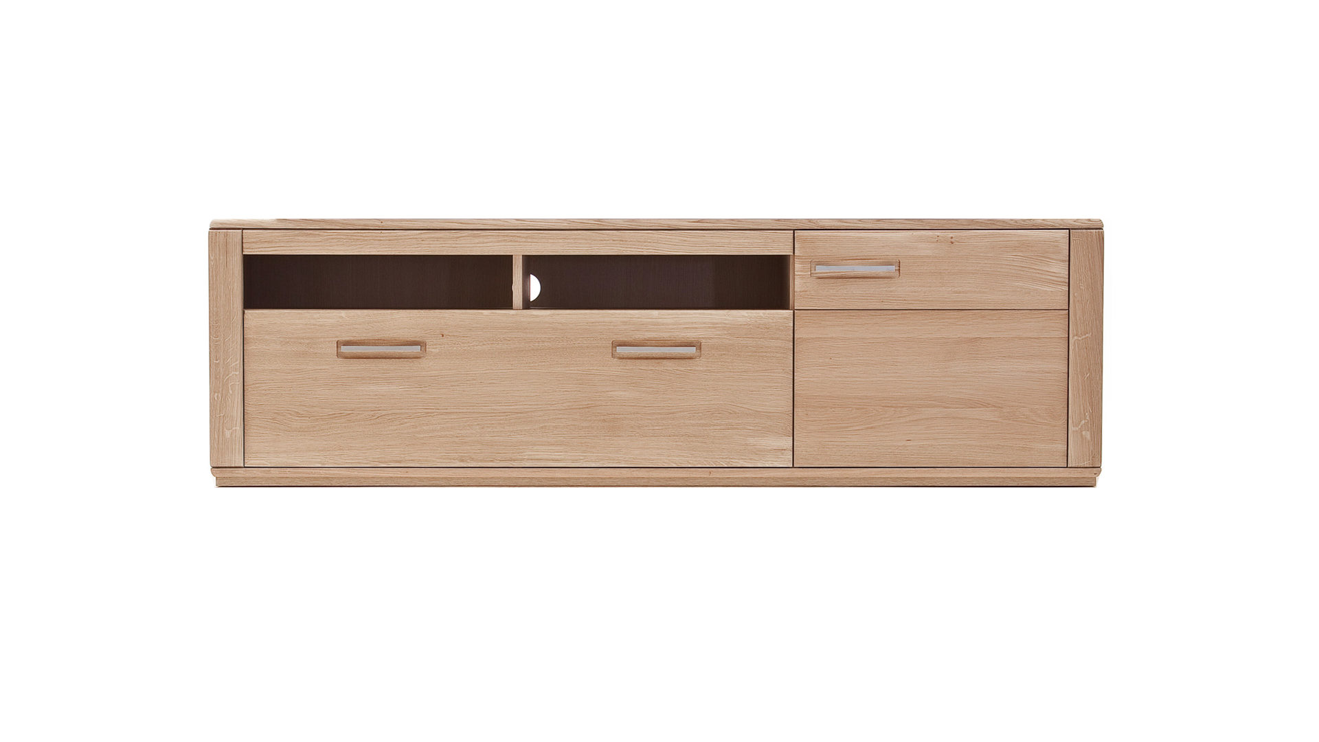 Medienmöbel Mca furniture aus Holz in Holzfarben TV-Element mit Kabelmanagement Bianco geölte Eiche – eine Tür, eine Schublade, zwei Fächer