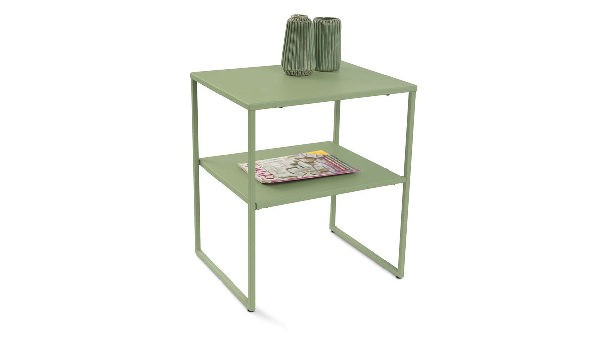 Beistelltisch M2 kollektion aus Metall in Grün Beistelltisch Timur 2 Salbeigrün – ca. 50 x 40 cm