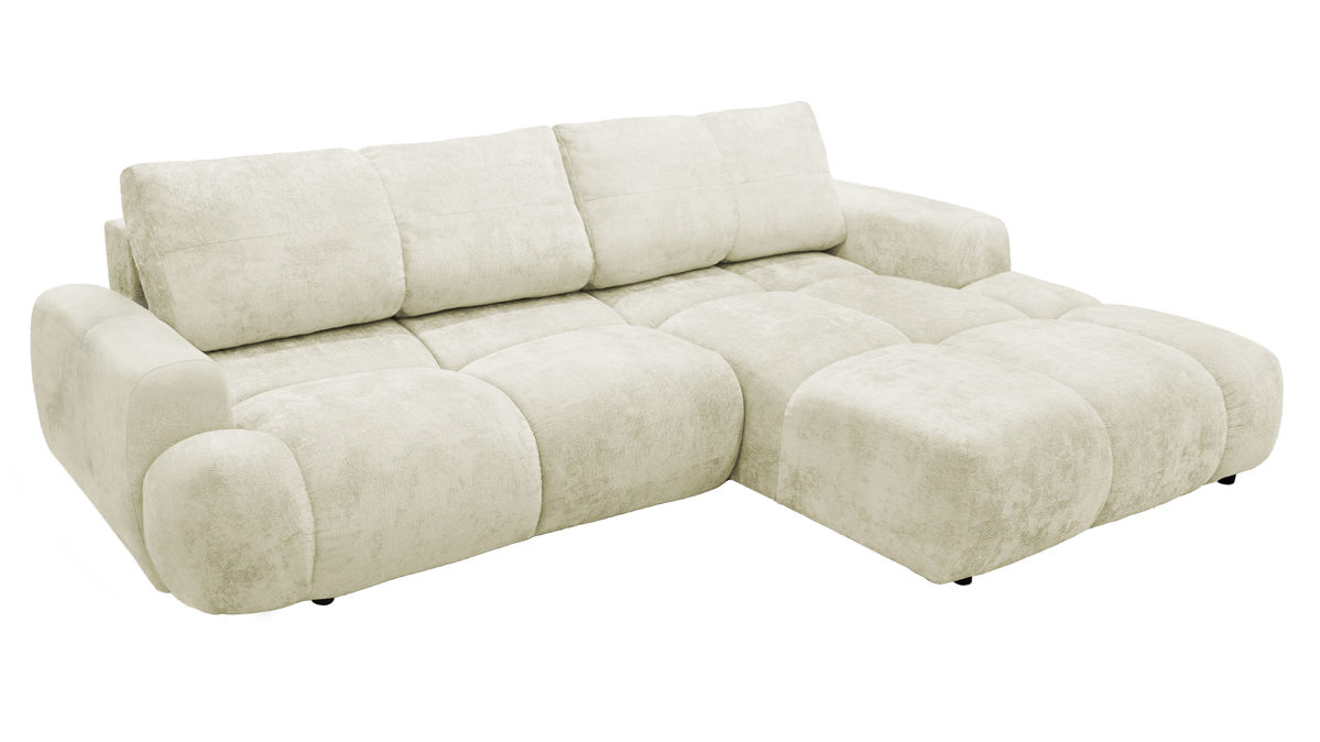 Ecksofa Exxpo sofa fashion aus Stoff in Weiß Ecksofa Denali cremefarbener Stoffbezug A0 Kiara 851- Stellfläche ca. 187 x 280 cm