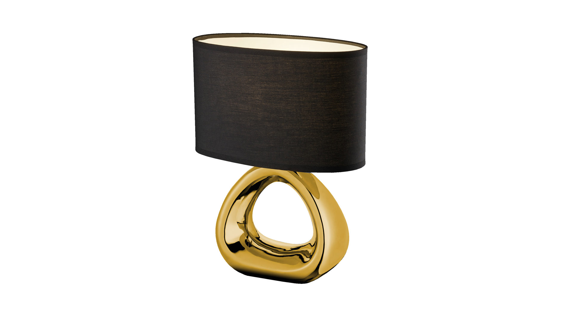 Tischleuchte Reality leuchten aus Stoff in Schwarz RL Tischleuchte - Tischlampe Gizeh für Ihre Wohnaccessoires Gold & Schwarz – Höhe ca. 35 cm