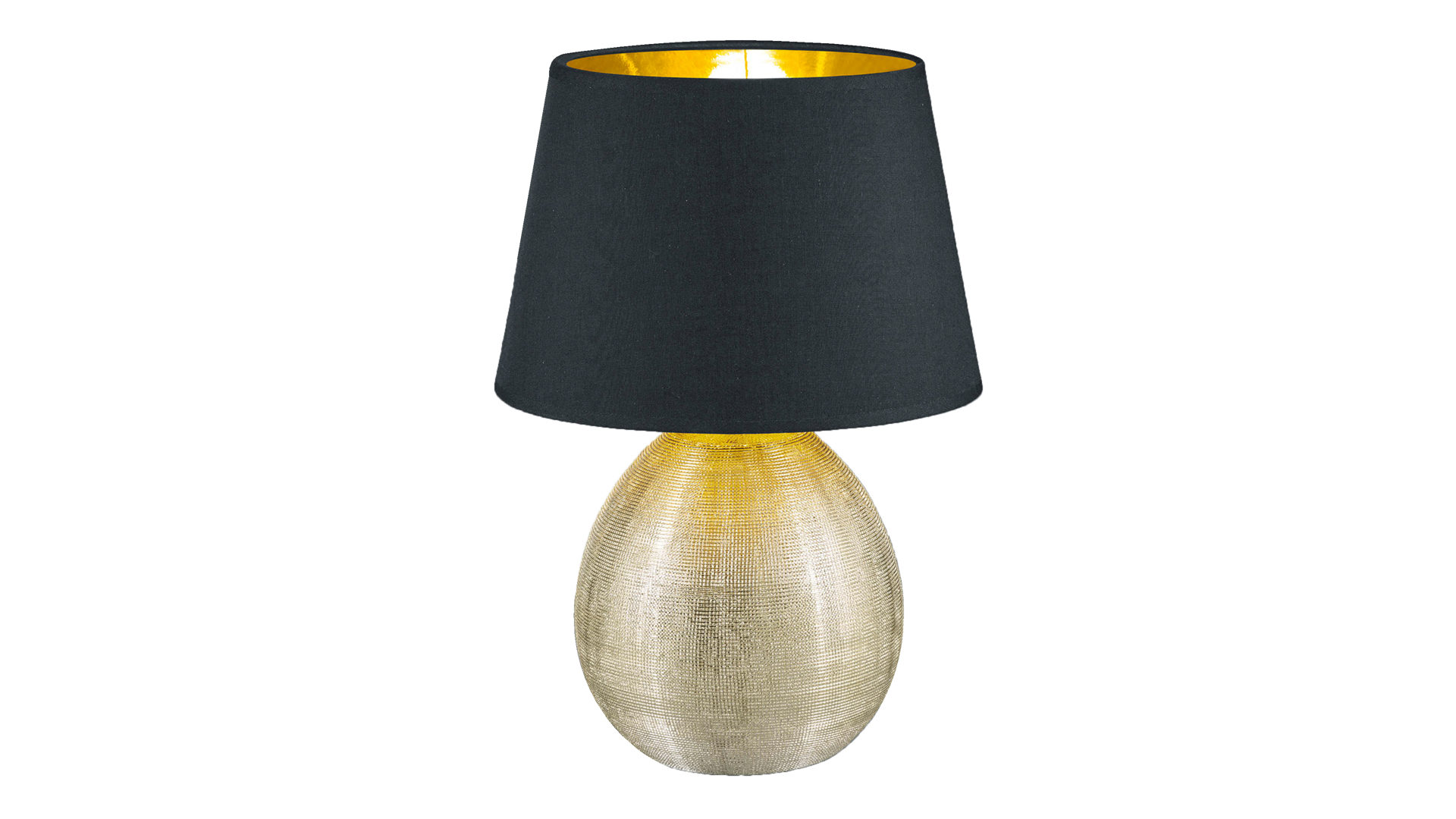 Tischleuchte Reality leuchten aus Stoff in Schwarz RL Tischleuchte - Tischlampe Luxor Gold & Schwarz – Höhe ca. 35 cm