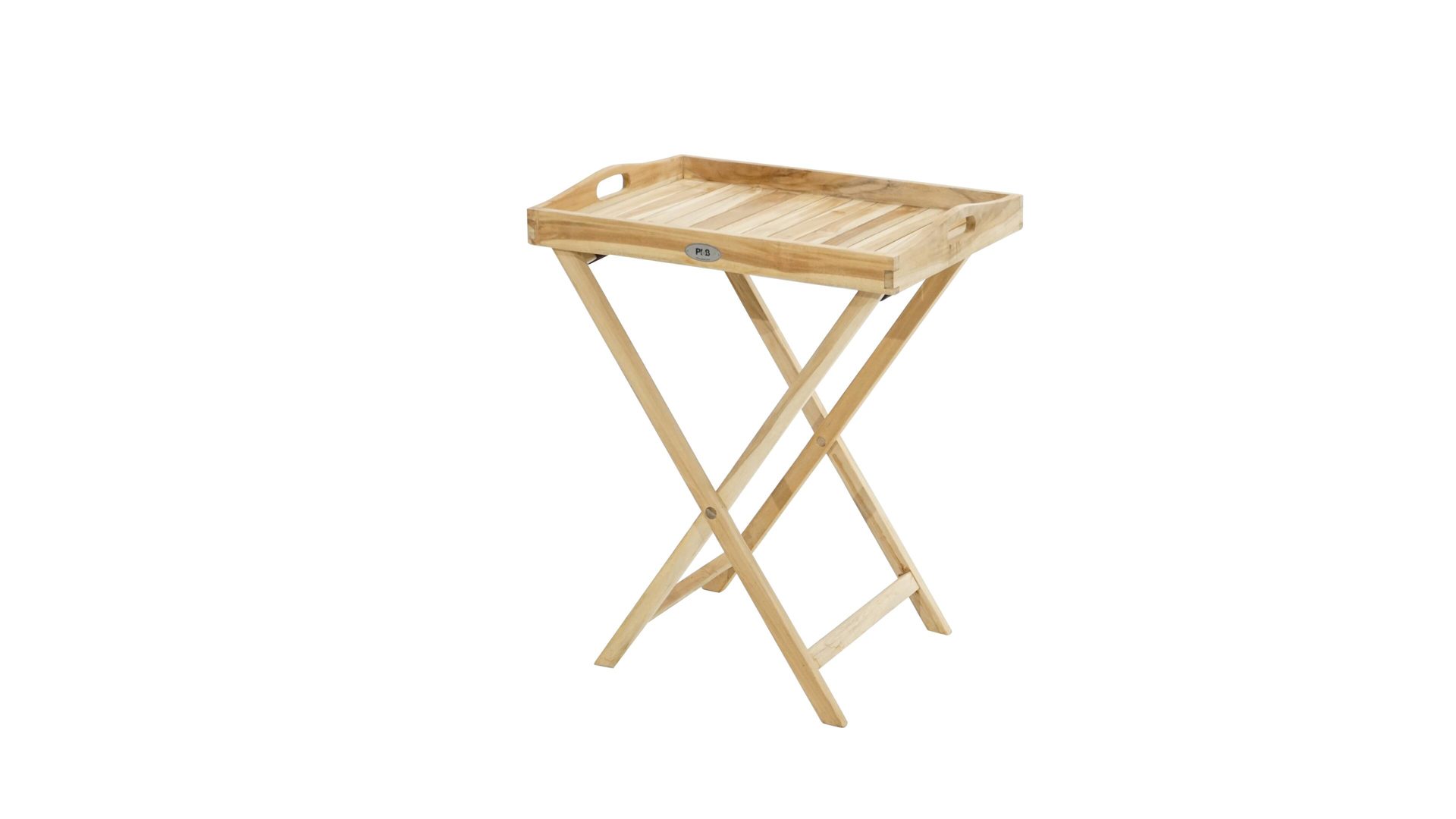 Gartentisch Ploß aus Holz in Holzfarben Ploß® Tablett-Tisch ECO bzw. Holzmöbel Eco-Teakholz – ca. 60 x 45 cm