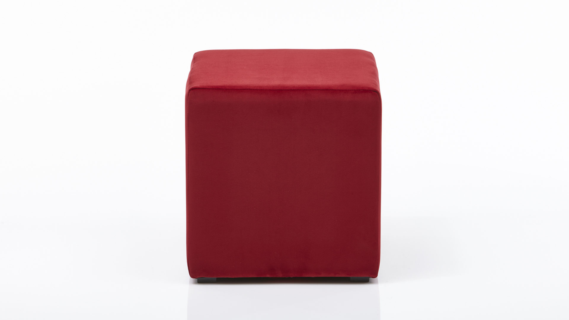 Polsterhocker KAWOO aus Stoff in Rot quadratischer KAWOO Polsterhocker Torino - Sitzmöbel roter Samt Seven 141 - ca. 40 x 40 cm