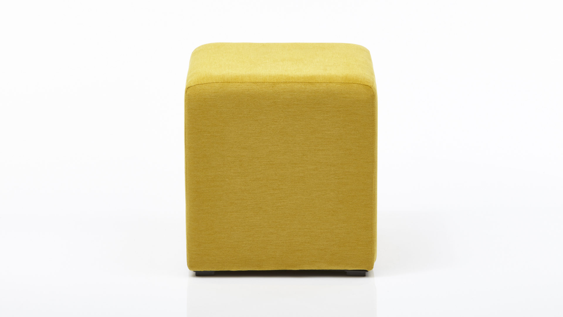 Polsterhocker KAWOO aus Stoff in Gelb quadratischer KAWOO Polsterhocker Torino - Sitzmöbel senffarbener Bezug Imperio 401 - ca. 40 x 40 cm