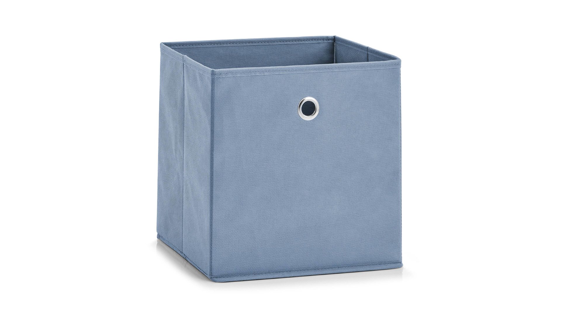 Faltbox Zeller present aus Stoff in Blau Faltbox Lisa rauchblaues Vlies – ca. 28 x 28 cm