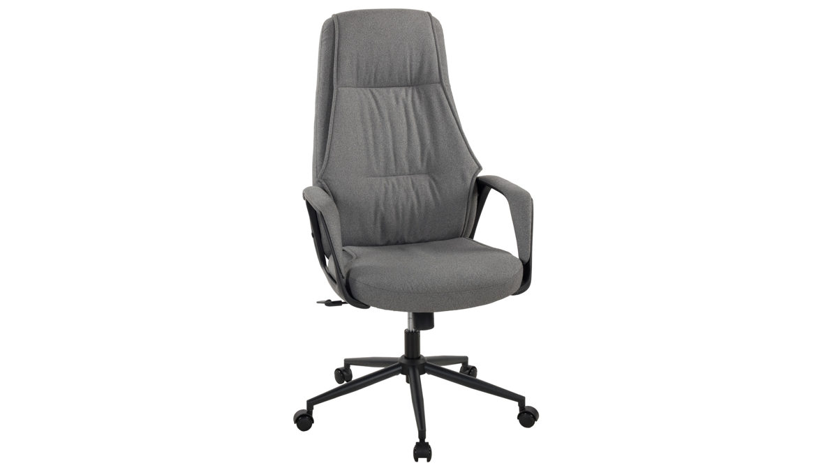 Bürostuhl Duo collection aus Stoff in Dunkelgrau Chefsessel Arjen dunkelgrauer Filzstoff 138 & schwarzes Drehkreuz