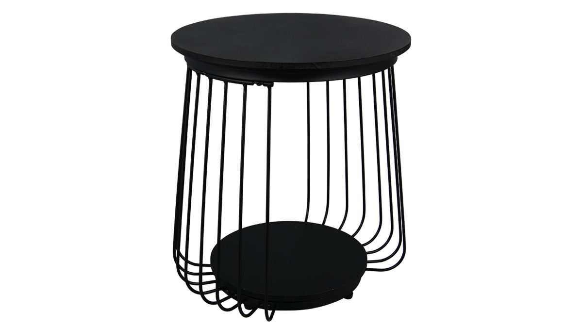 Beistelltisch Mirrors and more aus Metall in Schwarz Beistelltisch Grania schwarzes Metall - Durchmesser ca. 35 cm