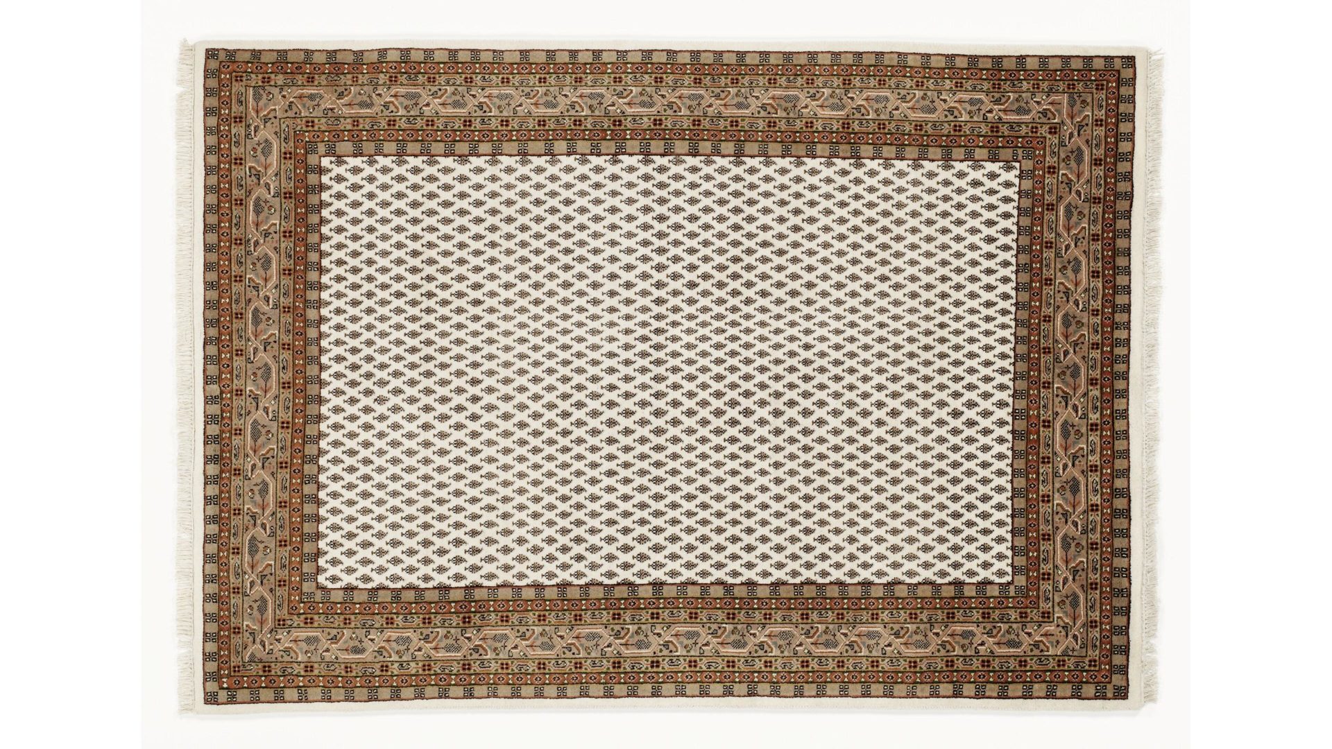 Orientteppich Oci aus Naturfaser in Beige Orientteppich Sakki Mir für Ihre Wohnaccessoires beige & cremefarbene Schurwolle – ca. 170 x 240 cm