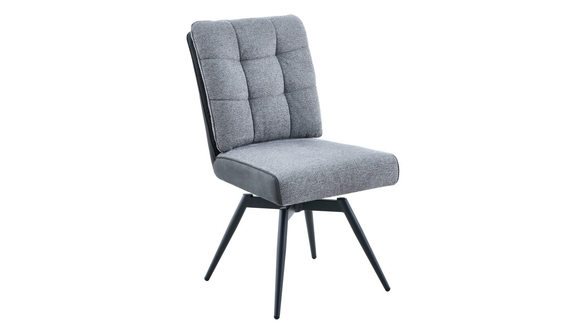 Vierfußstuhl Hela aus Metall in Dunkelgrau Polsterstuhl Tomar S Dunkelgrau 60-46 & schwarzes Metall - drehbar