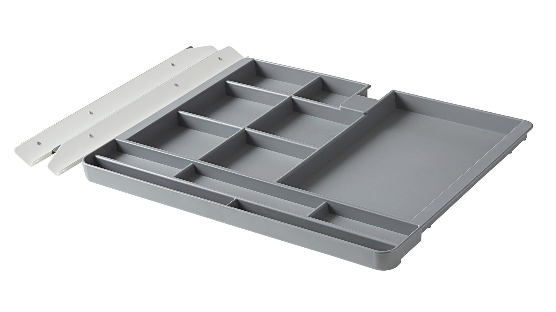 Schreibtischschubladeneinsatz Flexa® aus Kunststoff in Grau FLEXA® Schubladeneinsatz Study Storage grauer Kunststoff – ca. 64 x 46 cm