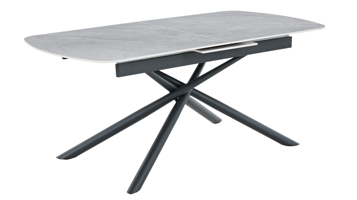 Auszugtisch Hela aus Stein in Grau Auszugtisch Sintra T Grau & Schwarz - ca. 180 - 220 x 90 cm