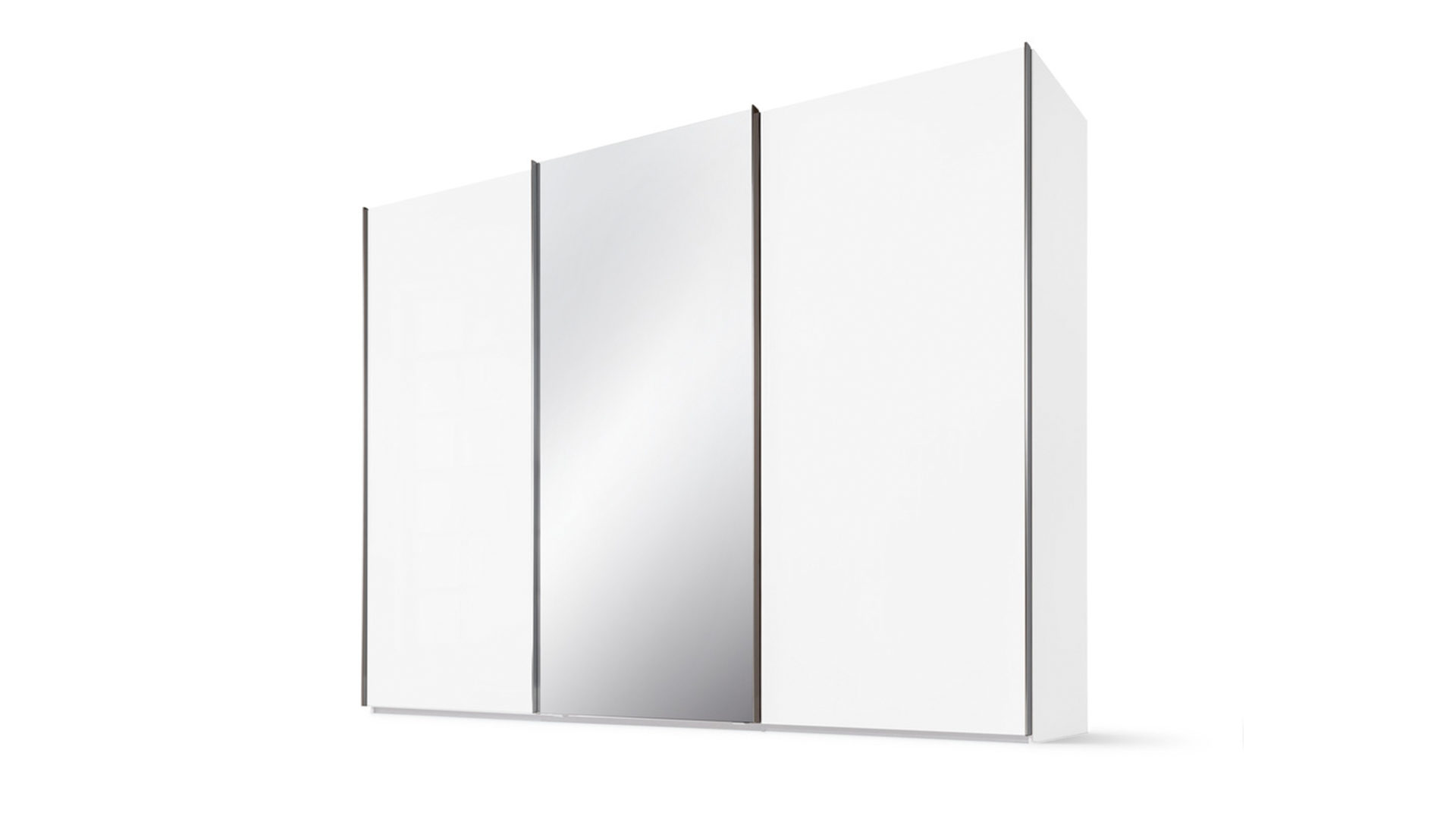 Kleiderschrank Nolte möbel | germersheim aus Glas in Weiß Schwebetürenschrank Marcato 2.1 polar- & kristallweiße Oberflächen – drei Türen