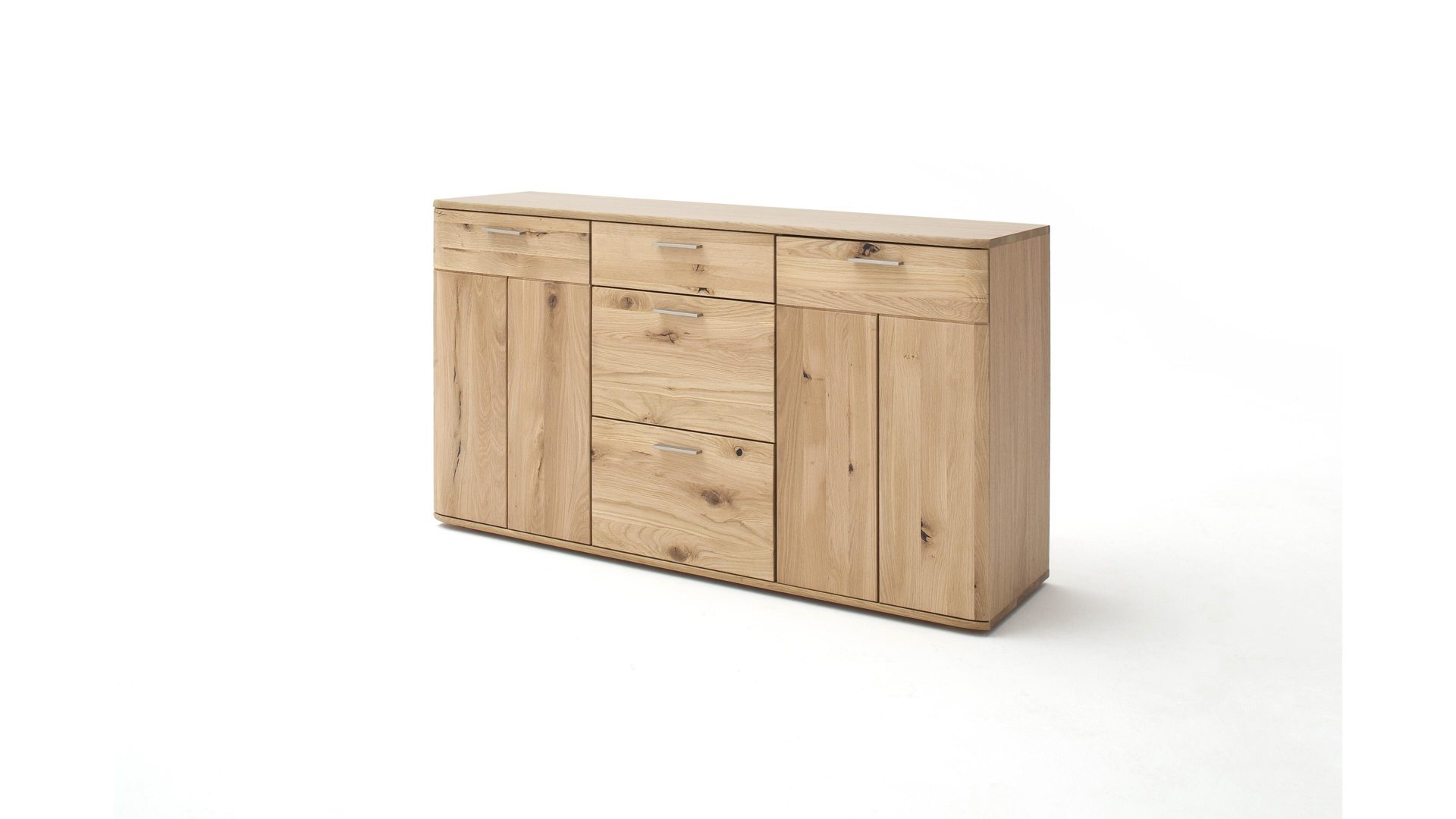 Kombikommode Mca furniture aus Holz in Holzfarben Kombikommode biancofarbene Balkeneiche – zwei Türen, drei Schubladen