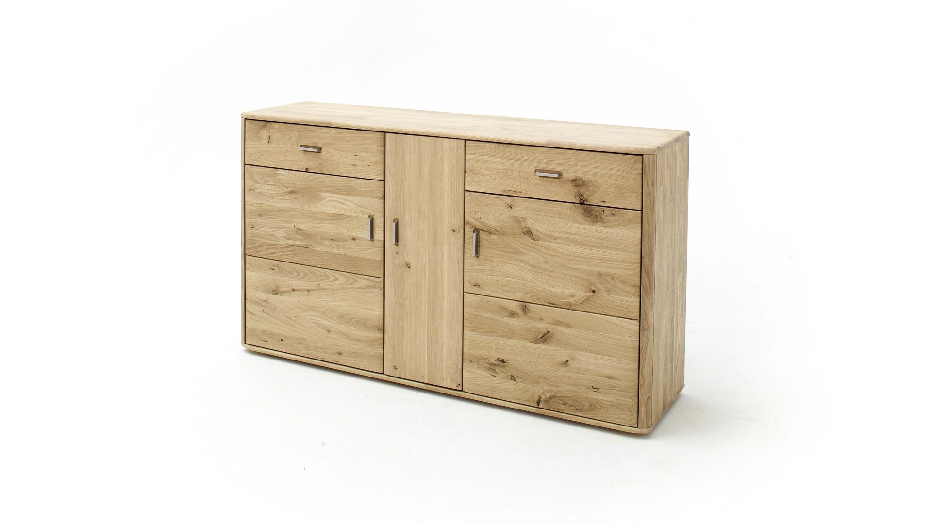 Sideboard Mca furniture aus Holz in Holzfarben Sideboard biancofarbene Balkeneiche – drei Türen, zwei Schubladen