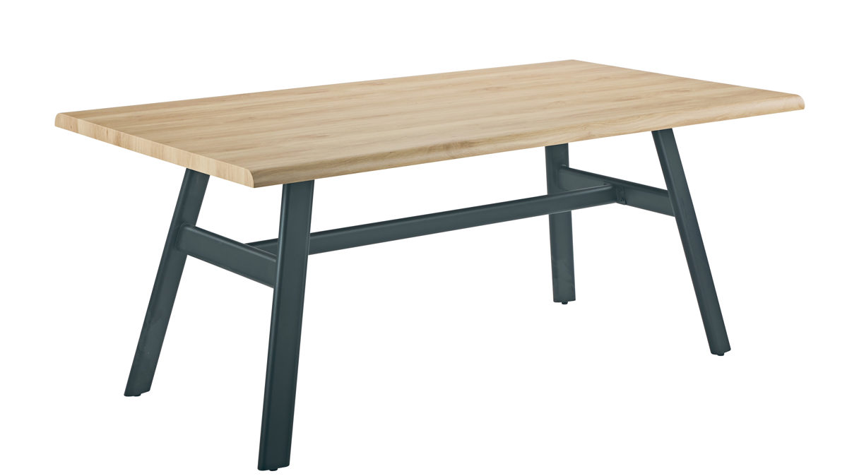 Esstisch Hela aus Holz in Holzfarben Esstisch Viseo I T Eiche hell B03-03 & schwarzes Metall - ca. 180 x 100 cm