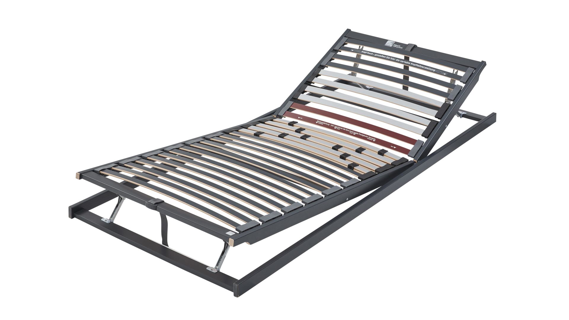 Lattenrost Interliving aus Holz in Grau Interliving Lattenrost Serie 1941 mit manuellen Funktionen manuelle Rücken- & Fußteilverstellung – Liegefläche ca. 100 x 200 cm