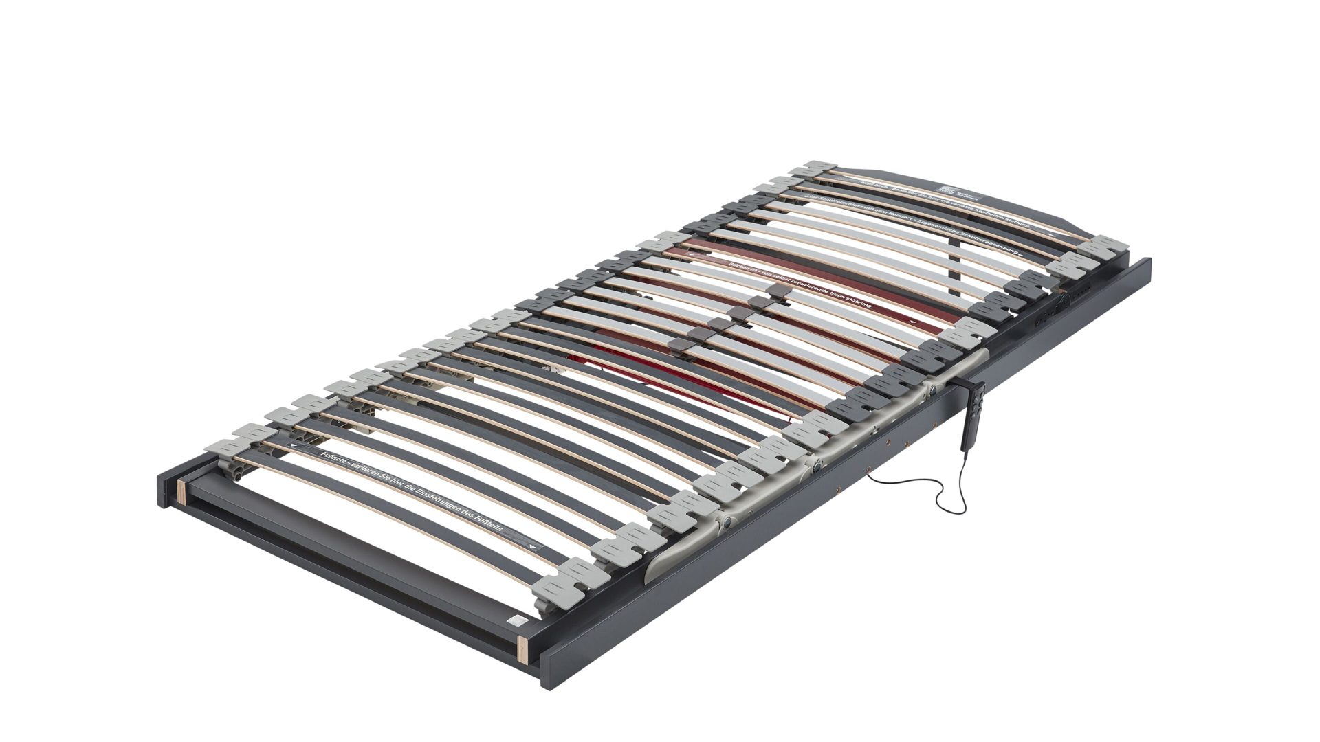 Lattenrost Interliving aus Holz in Grau Interliving Lattenrost Serie 1942 mit Motorfunktionen motorische Rücken- & Fußteilverstellung – Liegefläche ca. 90 x 200 cm