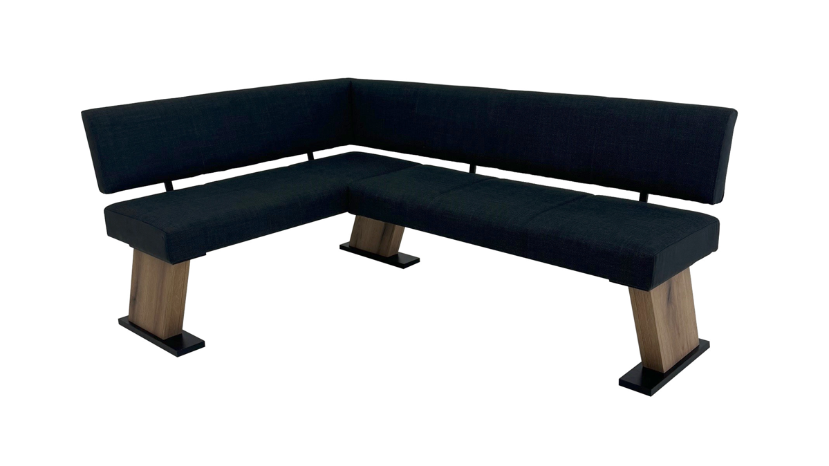 Eckbank Hela aus Holz in Anthrazit Polstereckbank Lyon REB Anthrazit & Artisan Eiche - Stellfläche ca. 148 x 203 cm