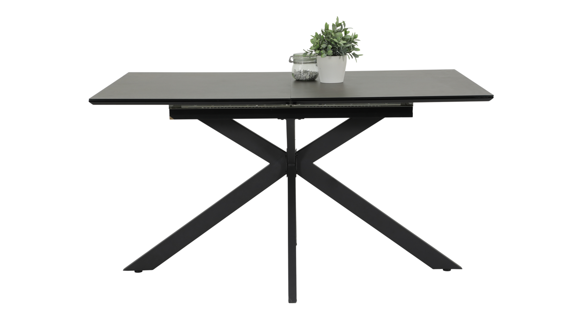Auszugtisch Hela aus Glas in Anthrazit Auszugtisch Fenja II T Anthrazit & Schwarz - ca. 140 - 180 x 90 cm
