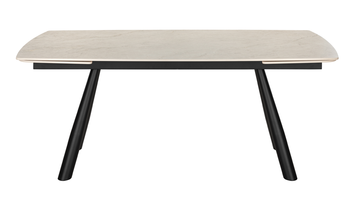 Auszugtisch Hela aus Stein in Beige Auszugtisch Horta T Creme & Schwarz - ca. 180 - 260 x 90 cm