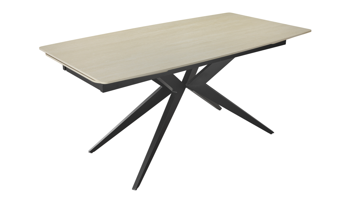 Auszugtisch Hela aus Stein in Beige Auszugtisch Lixa T Beige & Schwarz - ca. 160 - 240 x 90 cm