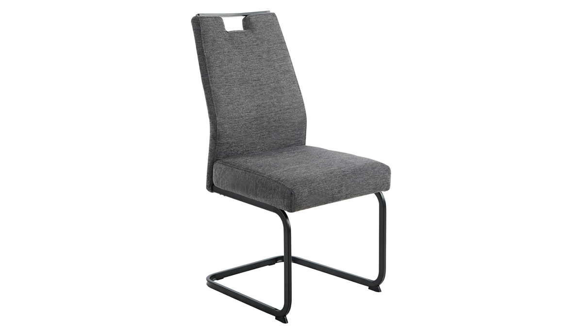 Schwingstuhl Hela aus Stoff in Anthrazit Schwingstuhl Kerstin II S Anthrazit & schwarzes Metall