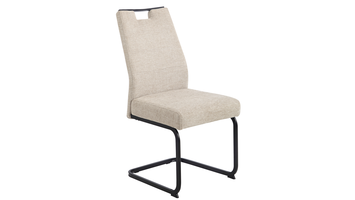 Schwingstuhl Hela aus Stoff in Beige Schwingstuhl Kerstin II S Beige & schwarzes Metall