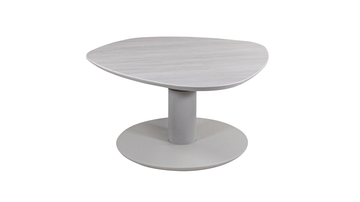 Couchtisch Vierhaus aus Glas in Grau vierhaus Couchtisch 1886-CAL-SGR hellgraue Steinoptik  - ca. 80 cm Durchmesser