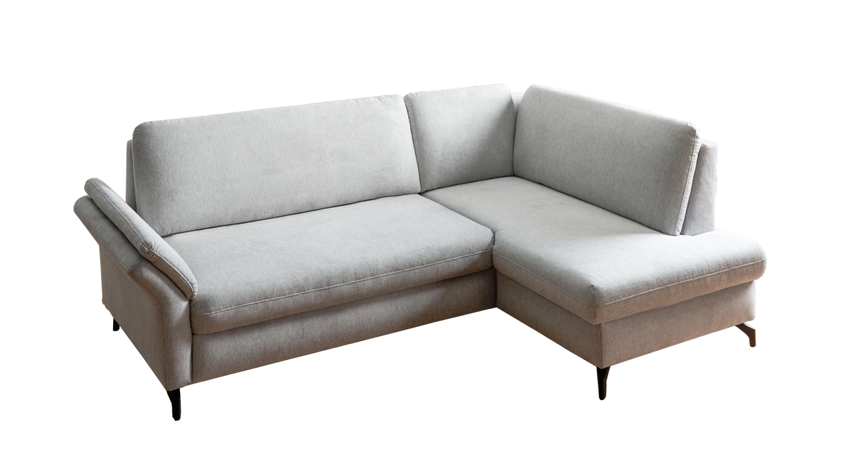 Ecksofa Steinpol sit&more aus Stoff in Hellgrau Polsterprogramm Wanda - Ecksofa silberfarbener Bezug - Stellfläche ca. 241 x 173 cm