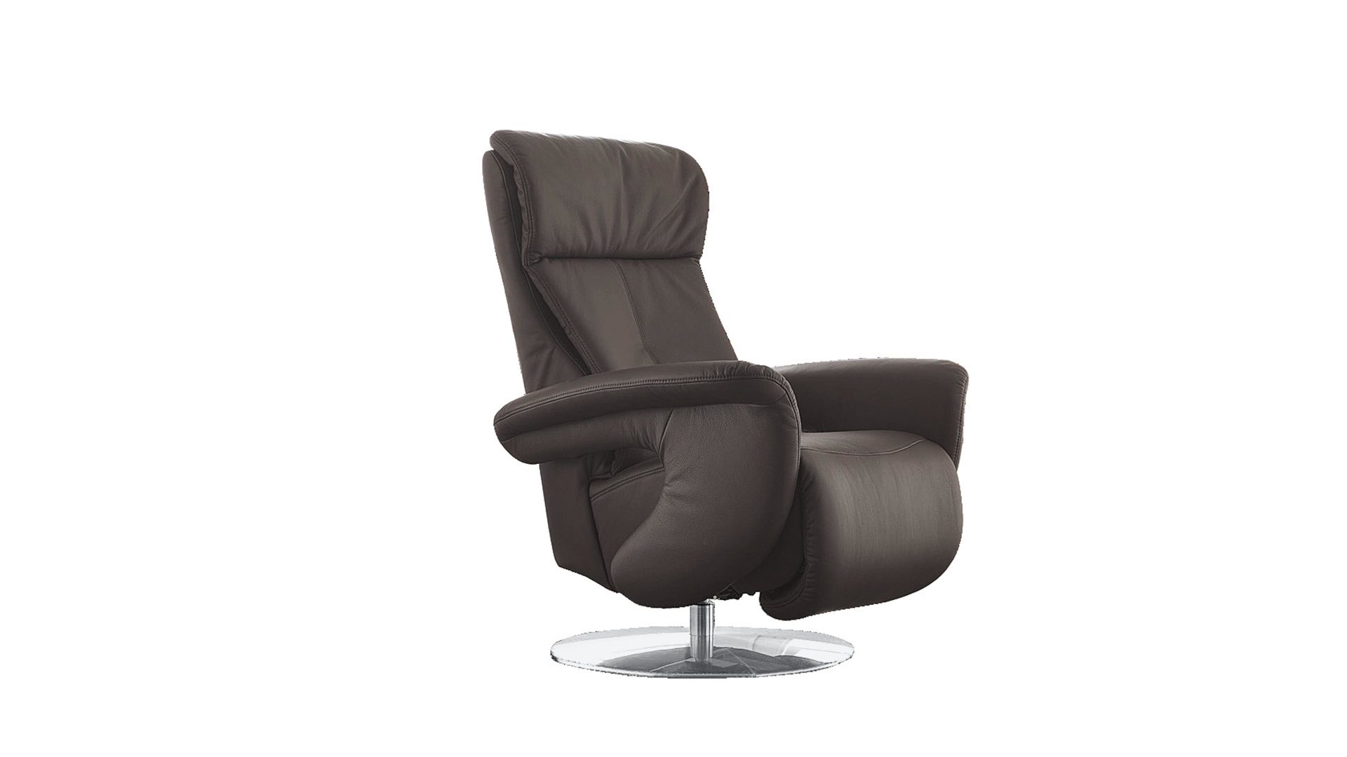 Relaxsessel comfortmaster besser sitzen, liegen, leben aus Leder in Braun Comfortmaster Easy-Swing-Sessel bzw. Polstermöbel 7333 braunes LongLife-Leder 31 & Metall-Tellerfuß